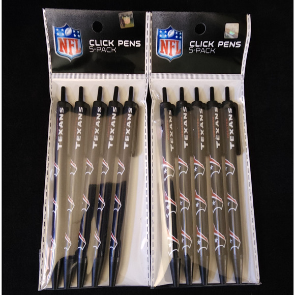 New Football Team Houston Texans NFL Licensed Lot 10 Pack Black Ink Click Pens - Picture 1 of 4